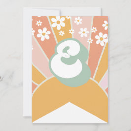 Retro Sunshine daisy boho blommigt Banner E Inbjudningar