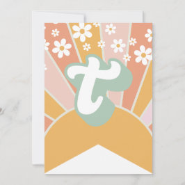 Retro Sunshine daisy boho blommigt Banner T Inbjudningar