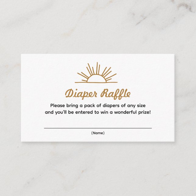 Retro Sunshine Diaper Raffle Card Tilläggskort (Framsida)