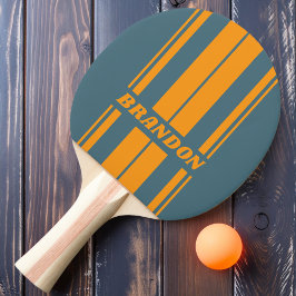 Retro Sunshine Dual Board Ränder med Namn Pingisracket