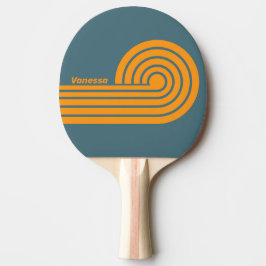 Retro Sunshine Dual Curl-ränder med namn Pingisracket