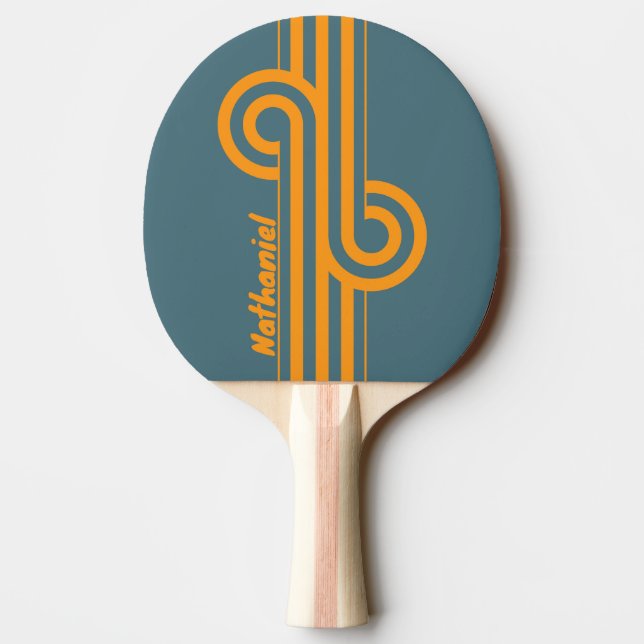 Retro Sunshine Dual Stripe Loop med namn Pingisracket (Baksidan)