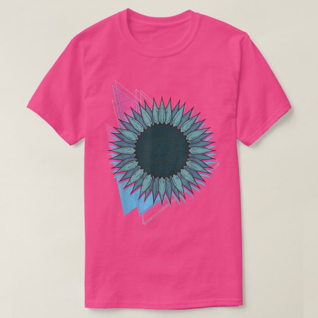 Retro Sunshine Flower Blommar Synthwave Vaporwave T Shirt (Design framsida)