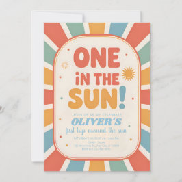 Retro Sunshine Första Födelsedag Inbjudningar
