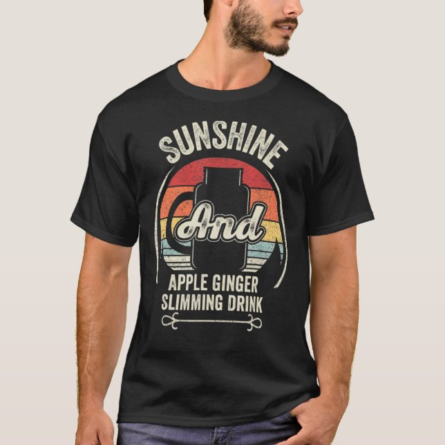 Retro Sunshine och Apple Ginger Slimming Drink Sum T Shirt (Framsida)