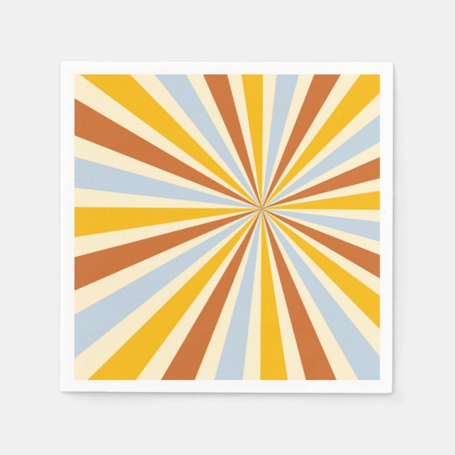 Retro Sunshine Party Theme Napkin Pappersservett (Framsidan)