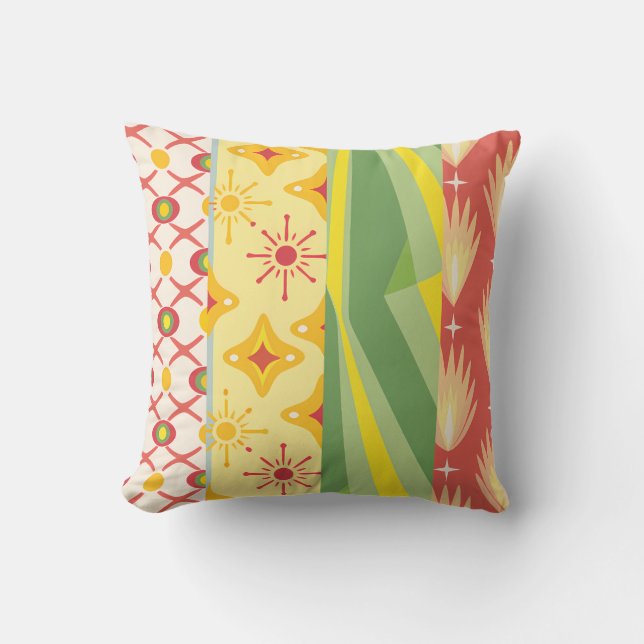Retro Sunshine Patterns – Bold Colorful  Kudde (Framsida)