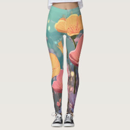 Retro Sunshine Patterns – Bold Colorful  Leggings