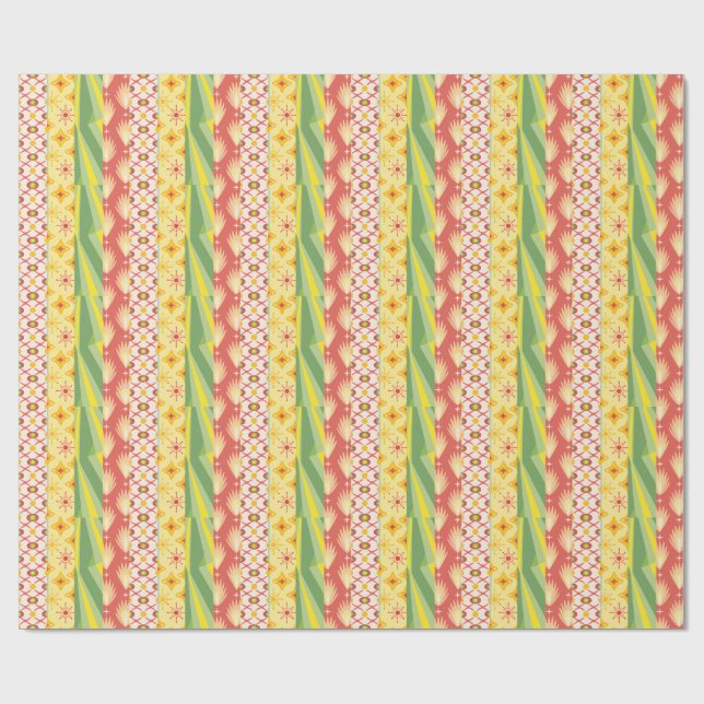 Retro Sunshine Patterns – Bold Colorful  Presentpapper (Platt)