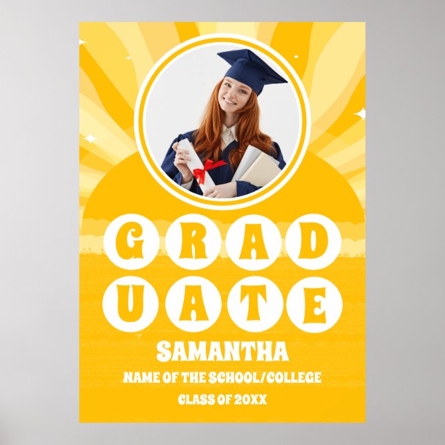 Retro Sunshine Photo Studenten Poster (Framsidan)