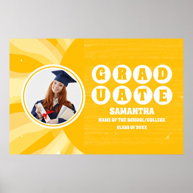 Retro Sunshine Photo Studenten Poster (Framsidan)