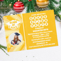 Retro Sunshine Photo Studentfest-inbjudan