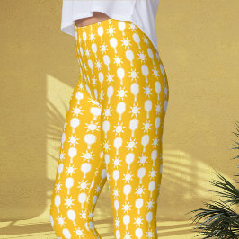 Retro Sunshine Pickleball Bröllopsfest Leggings