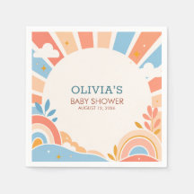 Retro Sunshine Pojke Baby Shower Pappersservett