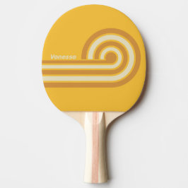 Retro Sunshine Senapskrullränder med namn Pingisracket