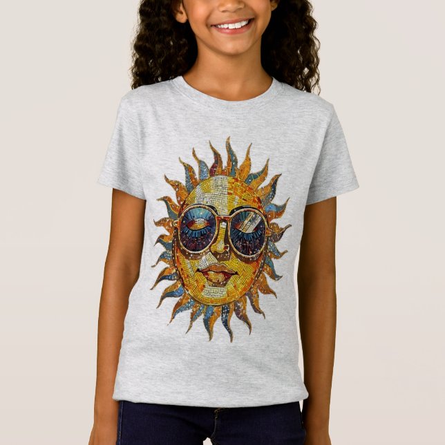 Retro Sunshine Solglasögon T Shirt (Framsida)