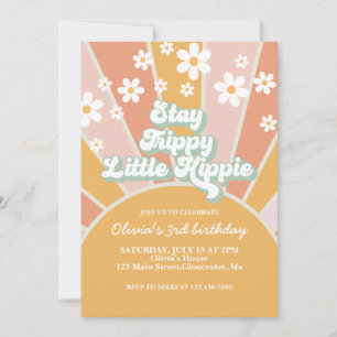 Retro Sunshine Stanna Trippy Little Hippie blommig Inbjudningar