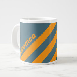Retro Sunshine Tre Ränder med Namn Jumbo Mugg