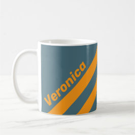 Retro Sunshine Tre Ränder med Namn Kaffemugg