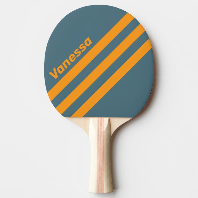 Retro Sunshine Trevinklad randig med namn Pingisracket (Framsidan)