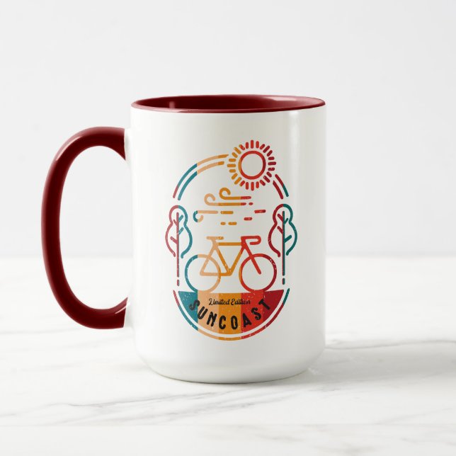 Retro Sunshore Bike Trail Mugg (Vänster)