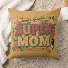 Retro Super Mamma Blommig estetik - Varje dag Kudde