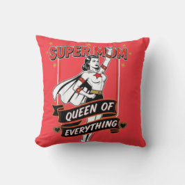Retro Super Mom Queen of Everything Art Tee Kudde
