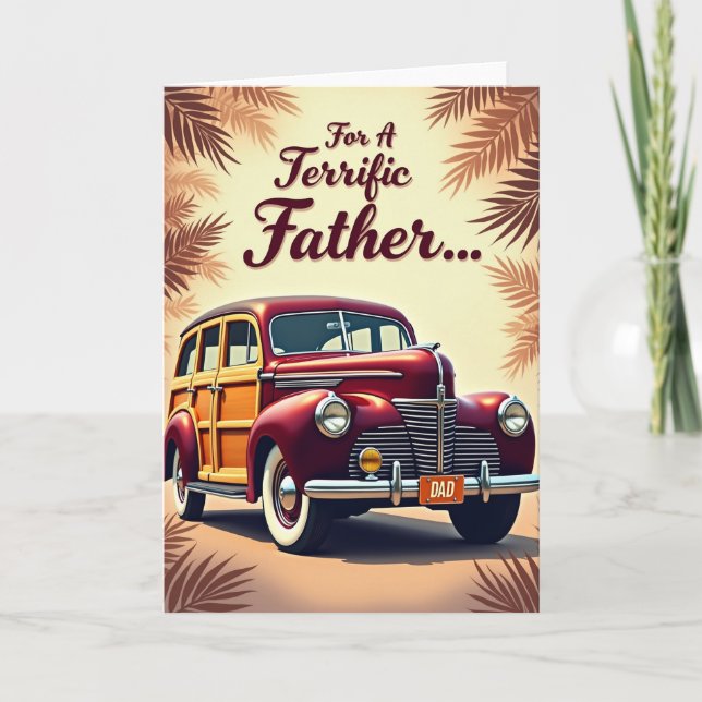 Retro Super Pappa Woody Kort (Framsida)