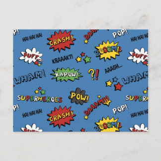 Retro Superassistance Kids Mönster Vykort