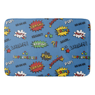 Retro Superheroungemönster Badrumsmatta