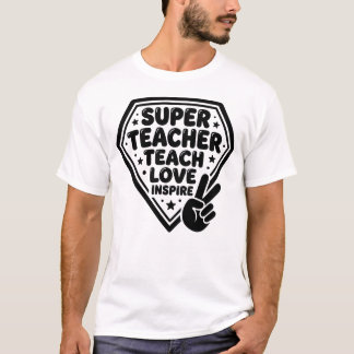 Retro Superlärare Fredstecken T-Shirt