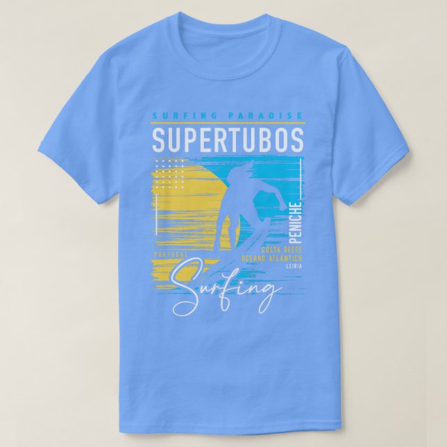 Retro Supertubos Surfing Surfare Paradise Surfa Po T Shirt (Design framsida)
