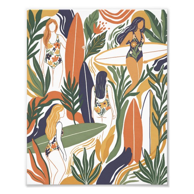 Retro Surf Club Fototryck (Framsidan)