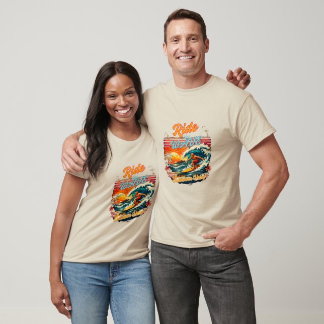 Retro Surf Ride vågen Vintage T-Shirt (Unisex)