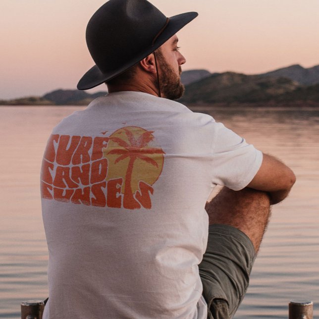 Retro Surf Sand Solnedgångar Palmträd Strand Vibe T Shirt (Skapare uppladdad)