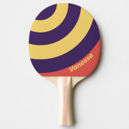 Retro Surf Solnedgång Cirkel Rand med Namn Pingisracket