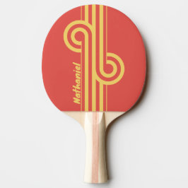 Retro Surf Solnedgång Dubbelrand Loop med Namn Pingisracket