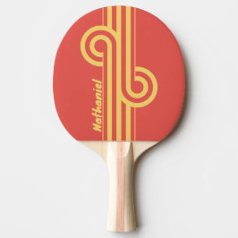 Retro Surf Solnedgång Dubbelrand Loop med Namn Pingisracket