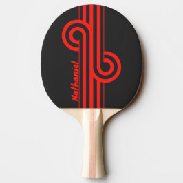 Retro Surf Solnedgång Dubbelrandig Loop med Namn Pingisracket