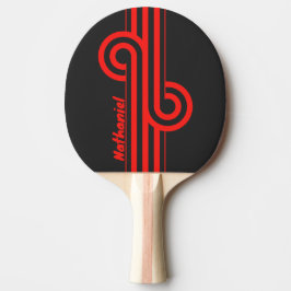 Retro Surf Solnedgång Dubbelrandig Loop med Namn Pingisracket