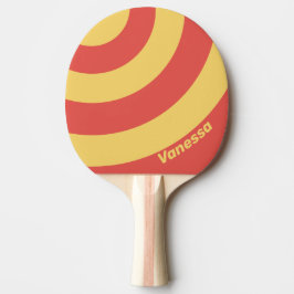 Retro Surf Solnedgång Tre Cirklar Rand med Namn Pingisracket