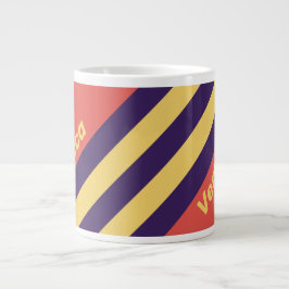 Retro Surf Solnedgångsrandiga med namn Jumbo Mugg