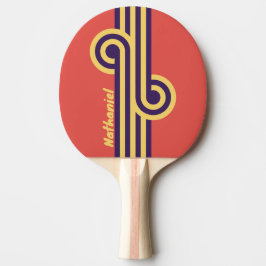 Retro Surf Solnedgångsslinga med Namn Pingisracket