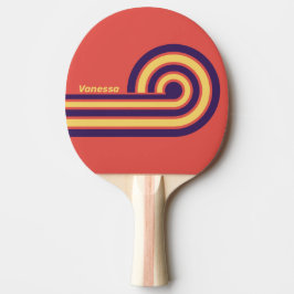 Retro Surf Sunset-ränder med namn Pingisracket