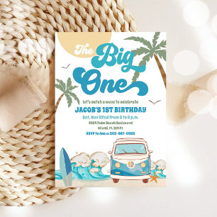 Retro Surf-Van Strand Födelsedagsinbjudan Inbjudningar