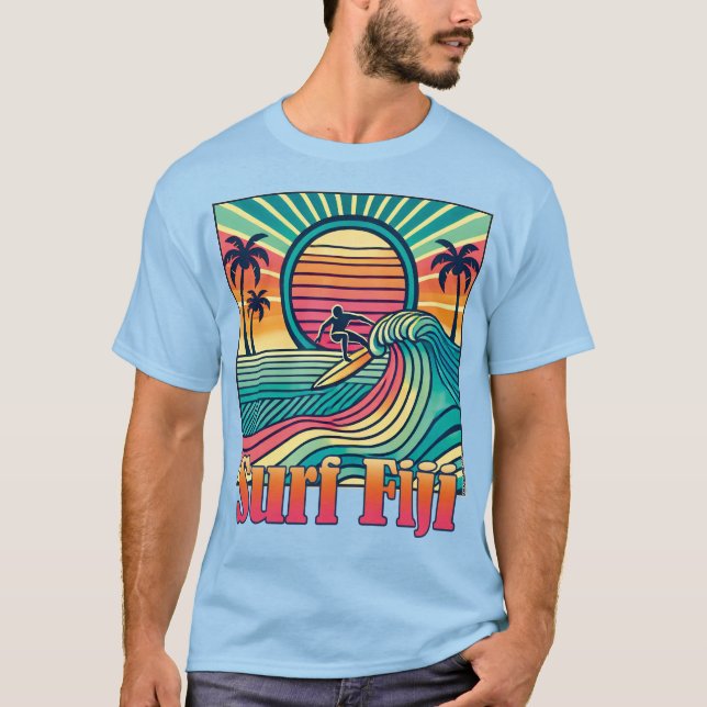Retro Surfa Fiji T-Shirt (Framsida)