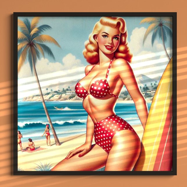 Retro-Surfa Pin Up Poster (Skapare uppladdad)