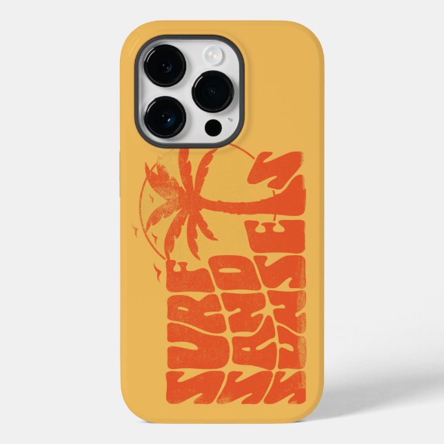 Retro Surfa Sand Sunset Handflatan Träd Beach Vibe (Baksida)
