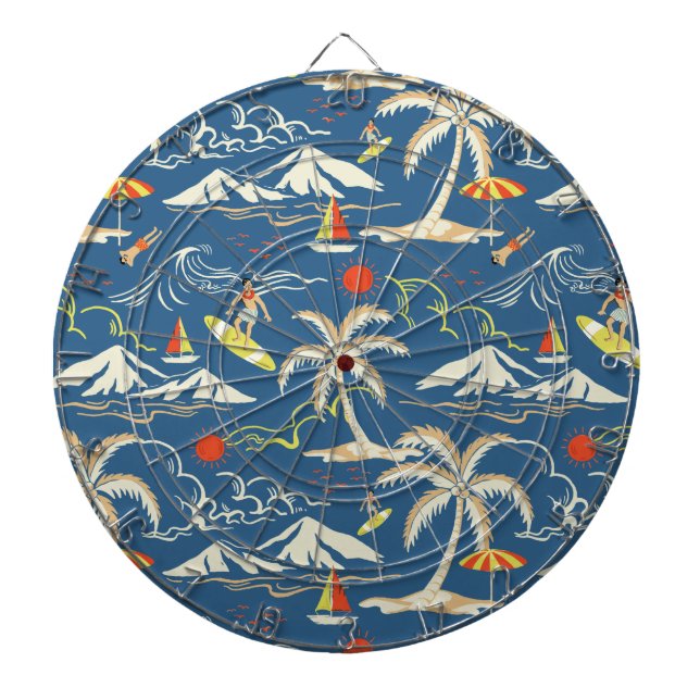 Retro Surfa Tropical Mönster Darttavla (Framsidan)