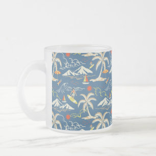 Retro Surfa Tropical Mönster Frostad Glasmugg